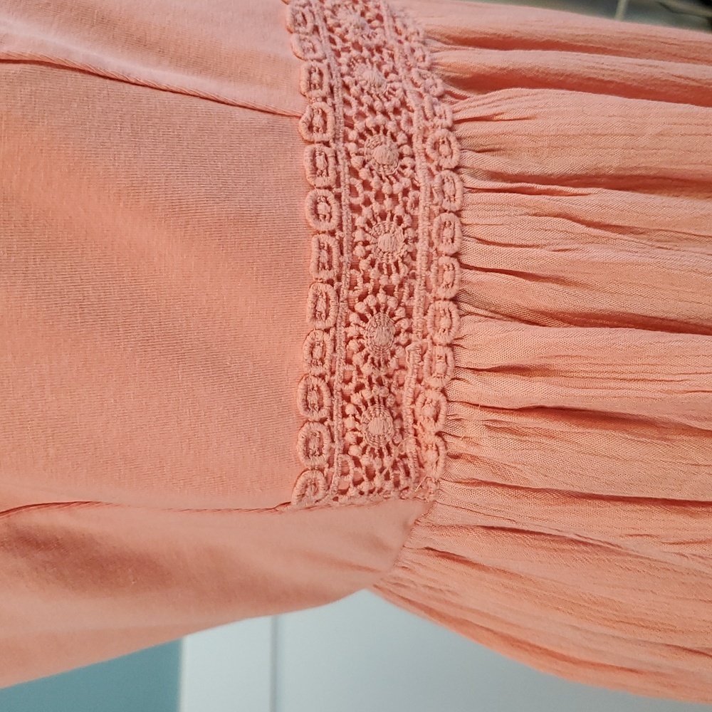 LC Lauren Conrad Coral Haze Boho Crochet Maxi Dress NWT S - Picture 8 of 16